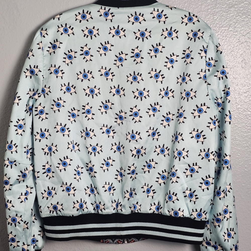 Alice + Olivia Multicolor Patterned Bomber Jacket - image 6